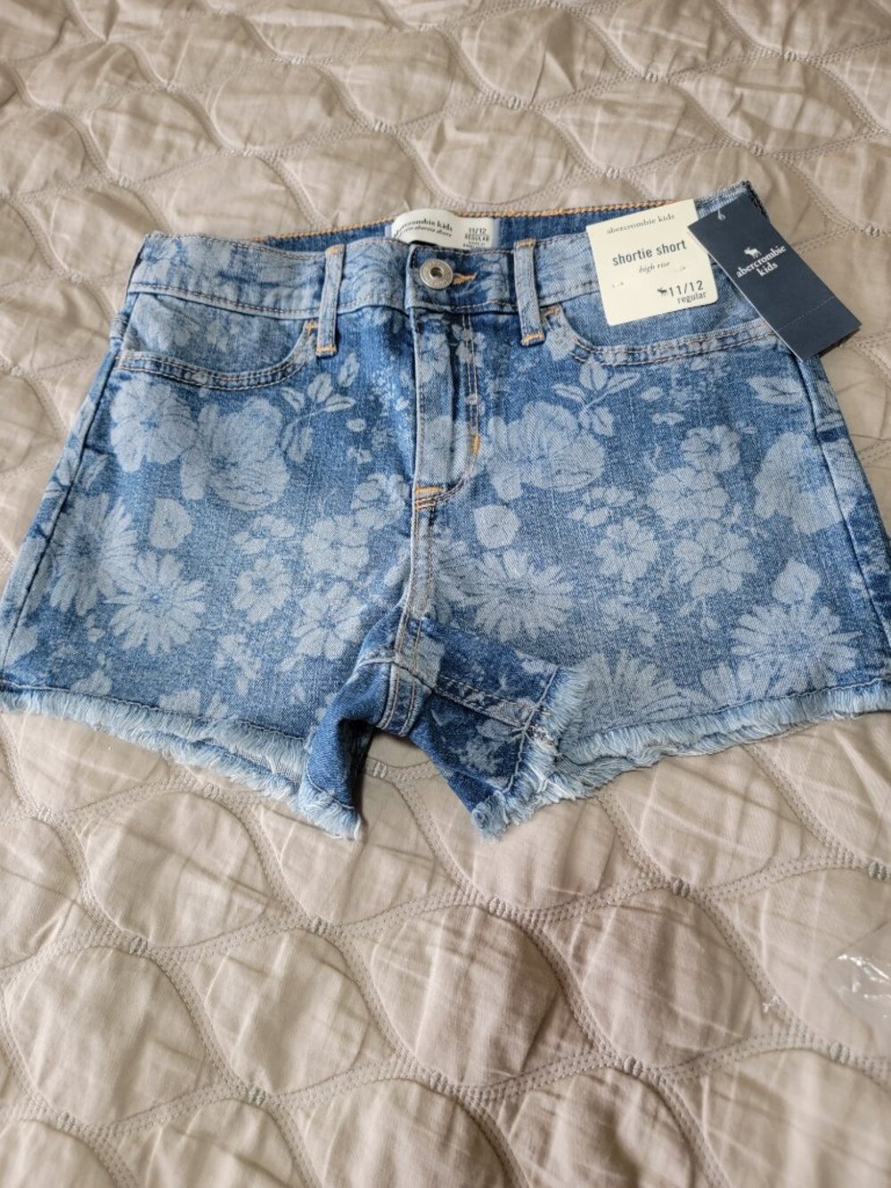 Abercrombie kids girls high-rise denim shorts